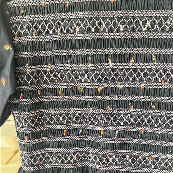 Navy Blue Floral Embroidered Vivi Hill House Home Nap Dress - Picture 12 of 14